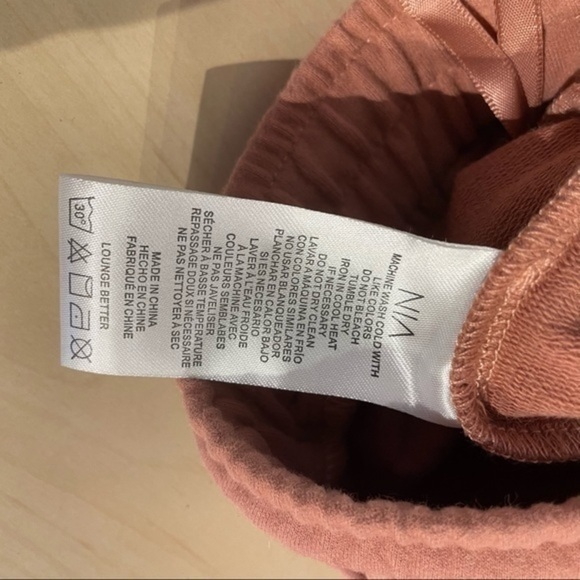 NIA Nordstrom Cotton Blend Shorts Pink Rose Drawstring Waist Gym Shorts Womens S - Picture 6 of 6